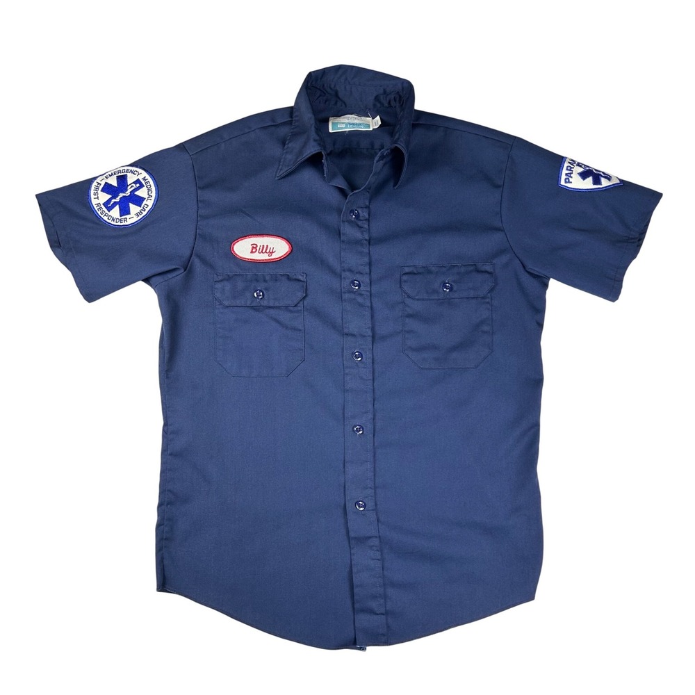 "Billy" Sears Work Leisure Navy Blue Paramedic First Responder Work Shirt Small